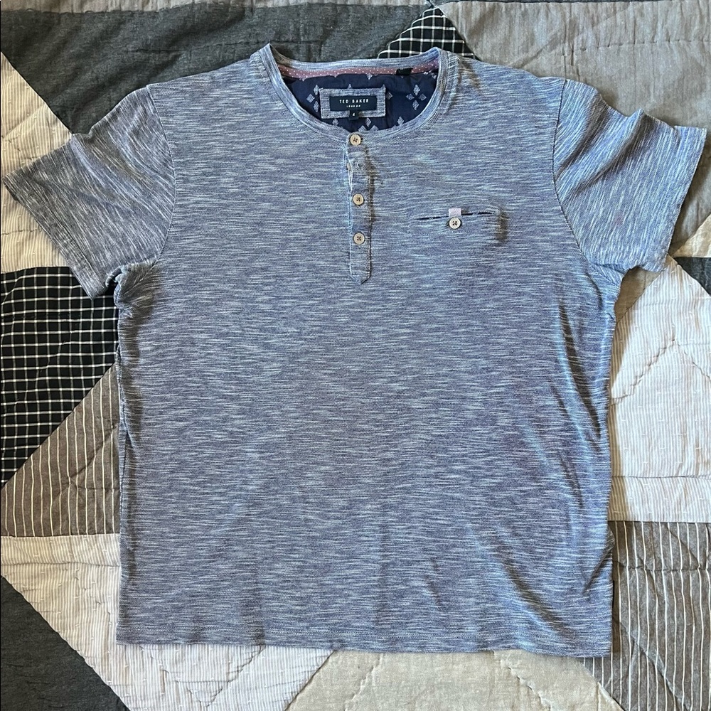 Ted Baker London quarter button short sleeve